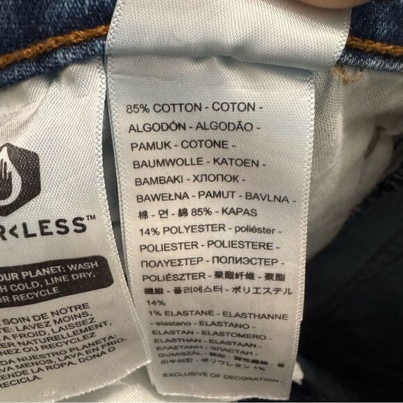 Levi’s “Wedgie Straight” Blue Jeans with raw hemline & button fly, 26- like new! - Picture 8 of 10